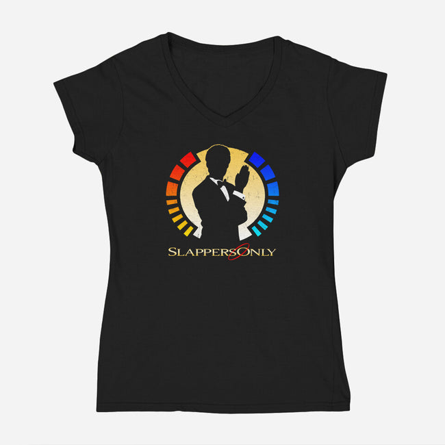 Slappers Only-womens v-neck tee-CoryFreeman