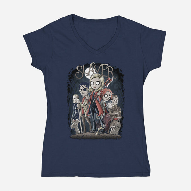 Slayer-womens v-neck tee-saqman