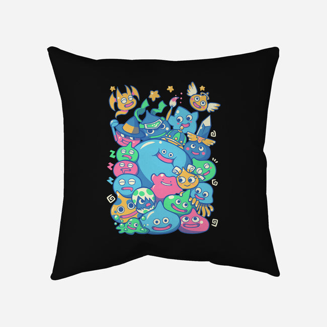 Slime Party-none removable cover throw pillow-TechraNova