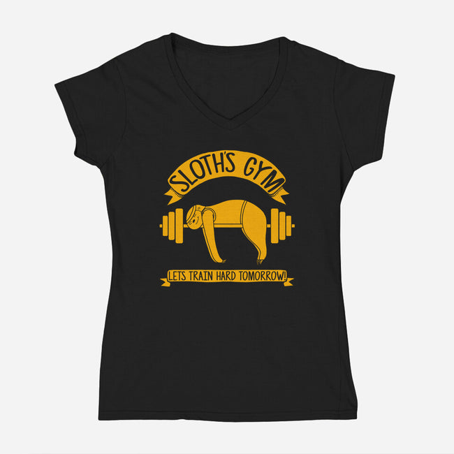 Sloth's Gym-womens v-neck tee-Legendary Phoenix