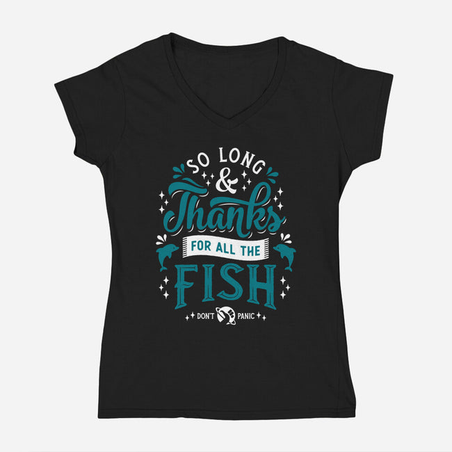 So Long and Thanks!-womens v-neck tee-Nemons