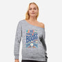 So Many Books-womens off shoulder sweatshirt-risarodil