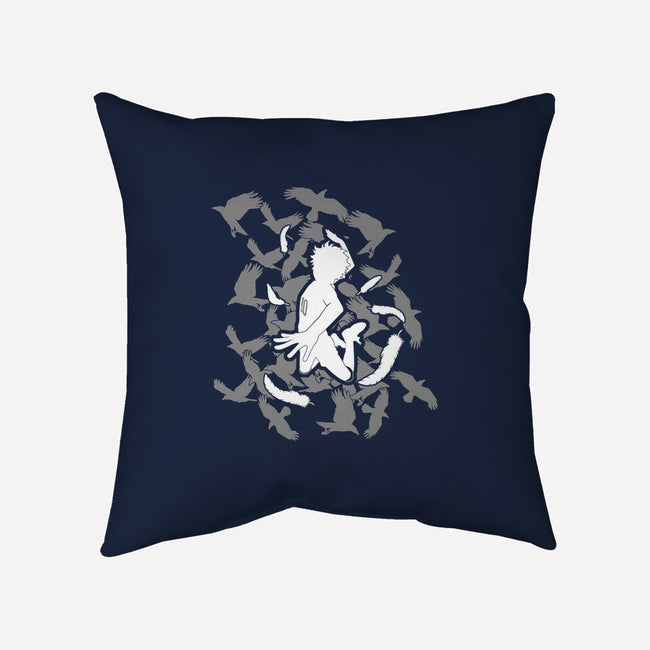 Soaring Crow-none removable cover w insert throw pillow-TerminalNerd