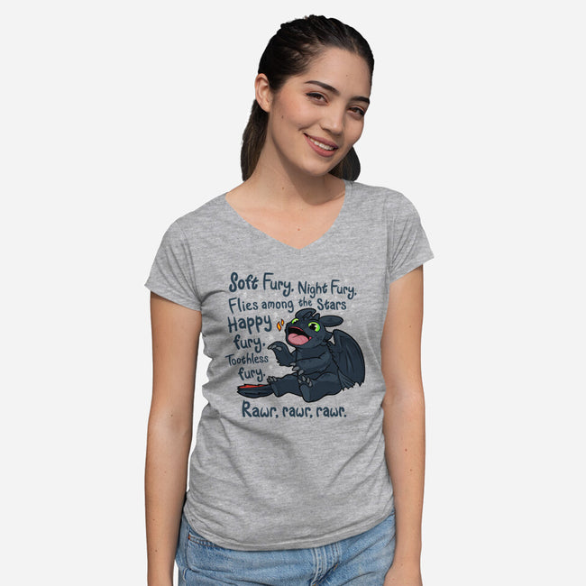 Soft Fury-womens v-neck tee-RebelArt
