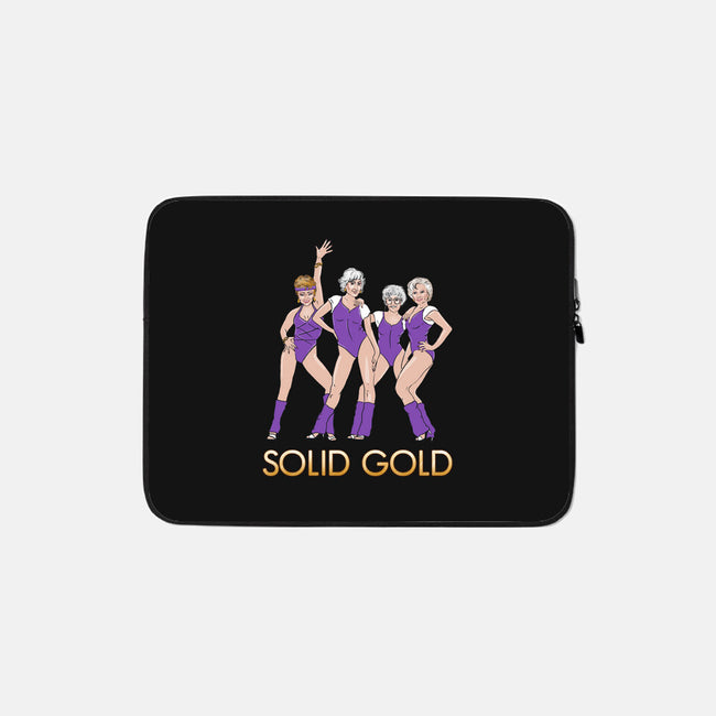 Solid Gold-none zippered laptop sleeve-Diana Roberts