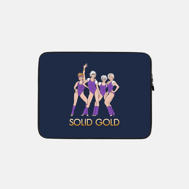 Solid Gold-none zippered laptop sleeve-Diana Roberts