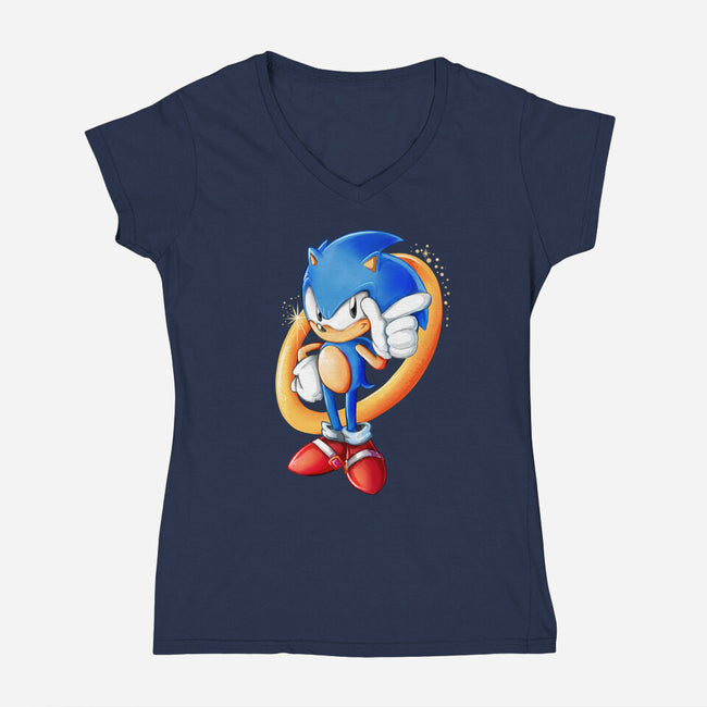 Sonic Sass-womens v-neck tee-amorias
