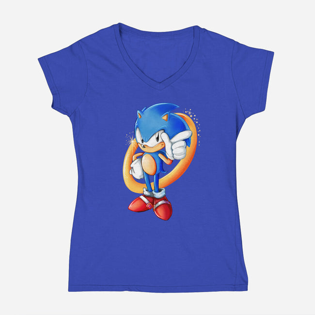 Sonic Sass-womens v-neck tee-amorias
