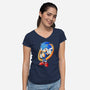 Sonic Sass-womens v-neck tee-amorias