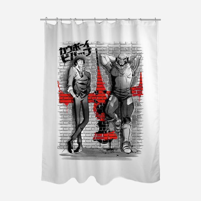 Space Bounty Hunters-none polyester shower curtain-DrMonekers