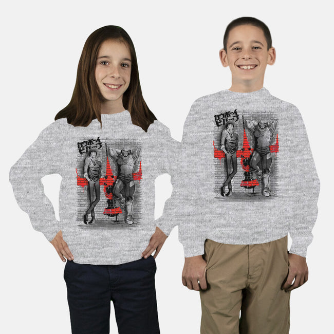 Space Bounty Hunters-youth crew neck sweatshirt-DrMonekers