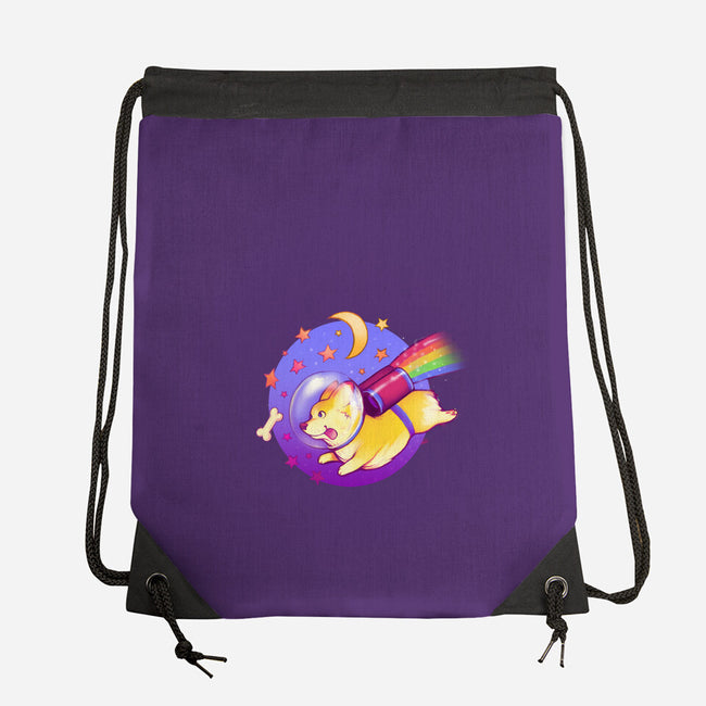 Space Corgi-none drawstring bag-MeganLara