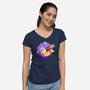 Space Corgi-womens v-neck tee-MeganLara