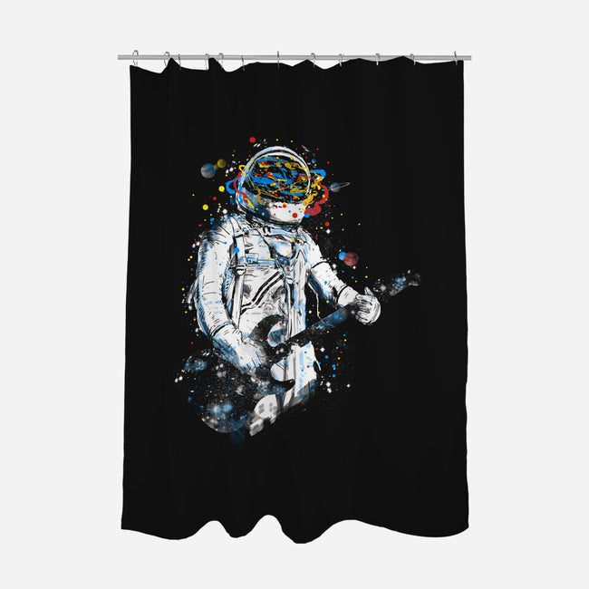 Space Guitar-none polyester shower curtain-kharmazero