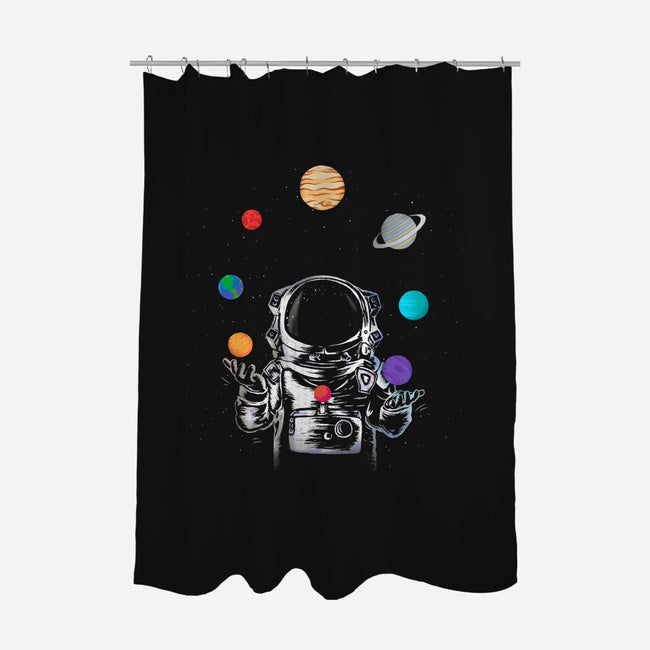 Space Juggler-none polyester shower curtain-SokolSelmani