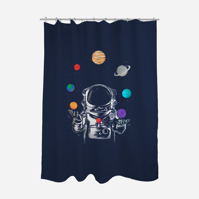 Space Juggler-none polyester shower curtain-SokolSelmani