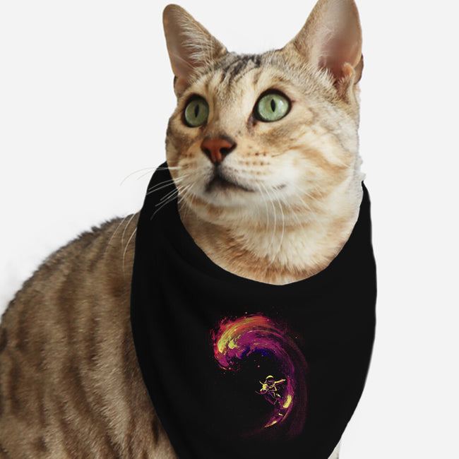Space Surfing-cat bandana pet collar-nicebleed