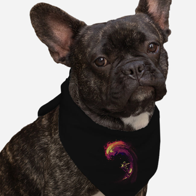 Space Surfing-dog bandana pet collar-nicebleed