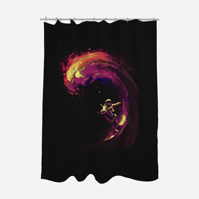 Space Surfing-none polyester shower curtain-nicebleed