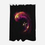 Space Surfing-none polyester shower curtain-nicebleed