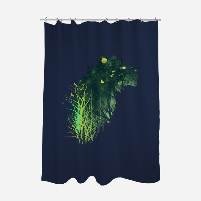 Space Tiger-none polyester shower curtain-dandingeroz