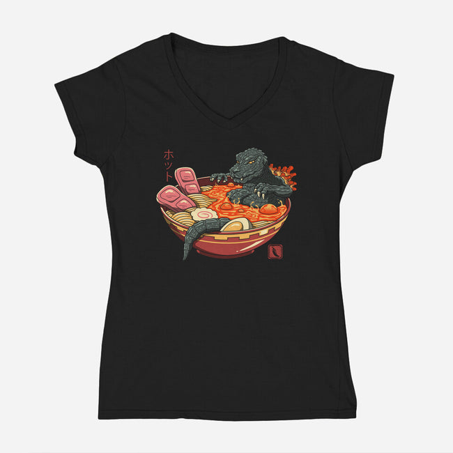 Spicy Lava Ramen King-womens v-neck tee-vp021