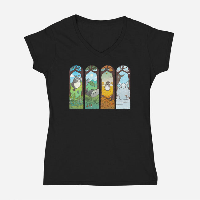 Spirit of the Seasons-womens v-neck tee-queenmob