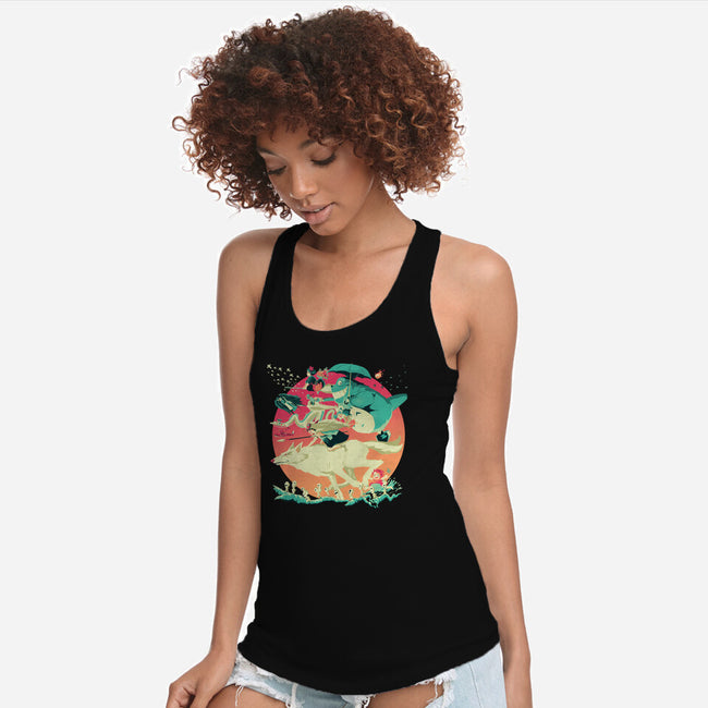 Spirited Race-womens racerback tank-El Black Bat