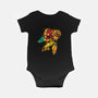 Splattered Bounty Hunter-baby basic onesie-DrMonekers