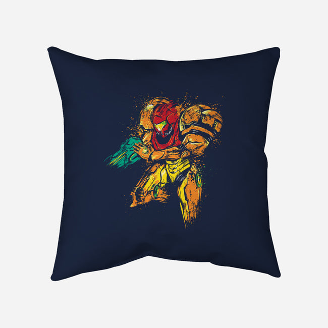 Splattered Bounty Hunter-none non-removable cover w insert throw pillow-DrMonekers