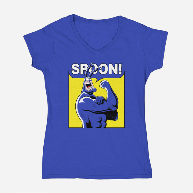Spoon!-womens v-neck tee-mattsinorart