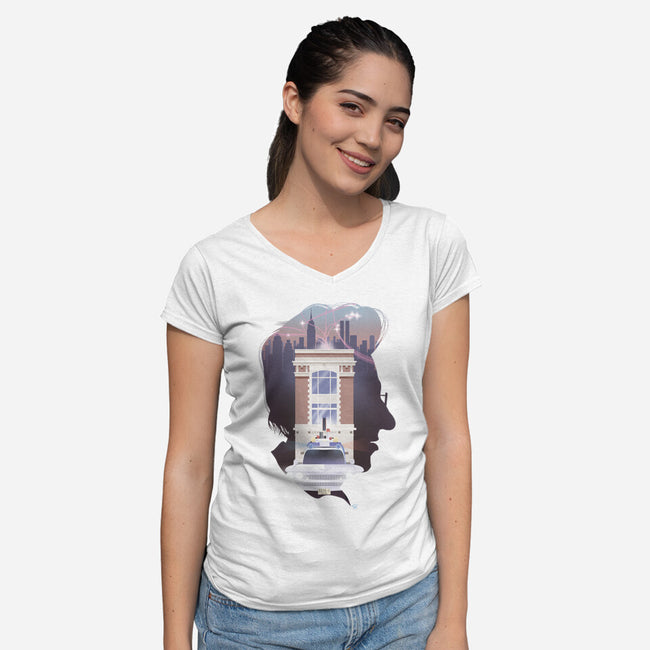 Spores, Mold, & Fungus-womens v-neck tee-SamCarterArt