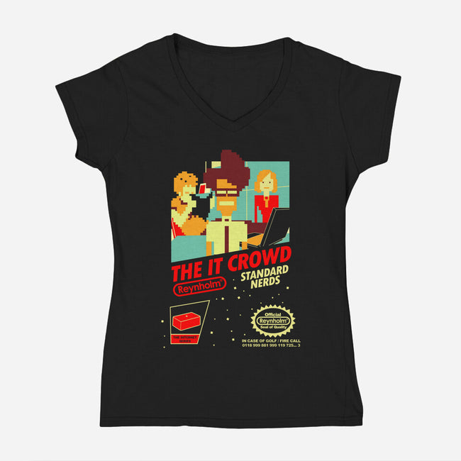 Standard Nerds-womens v-neck tee-TomTrager