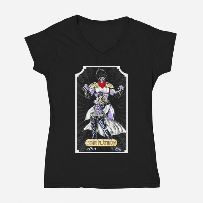 Star Platinum-womens v-neck tee-Coinbox Tees