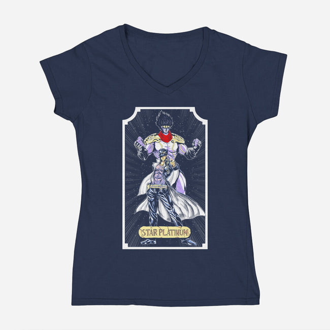 Star Platinum-womens v-neck tee-Coinbox Tees
