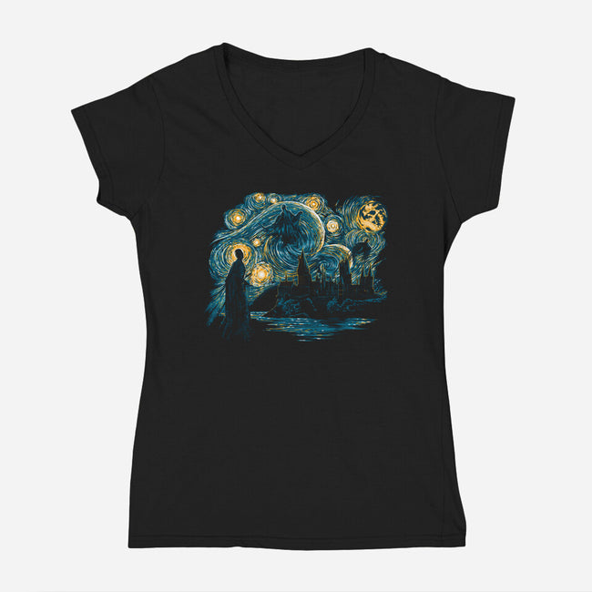 Starry Dementors-womens v-neck tee-ddjvigo
