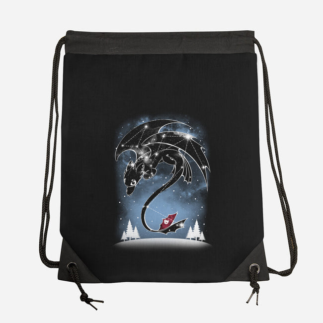 Starry Dragon Sky-none drawstring bag-ChocolateRaisinFury