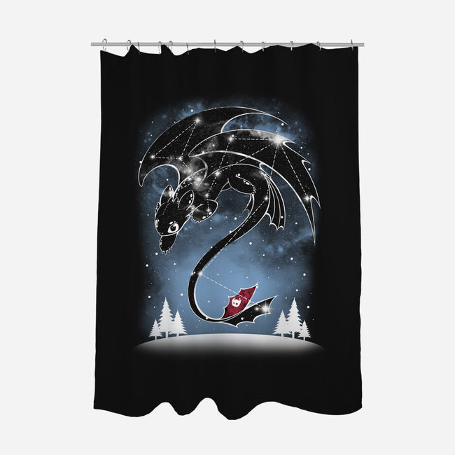 Starry Dragon Sky-none polyester shower curtain-ChocolateRaisinFury
