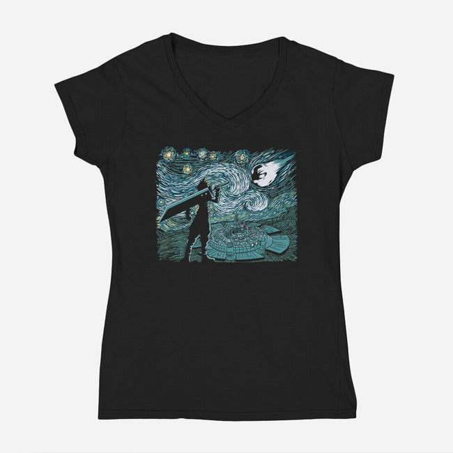 Starry Fantasy-womens v-neck tee-ddjvigo