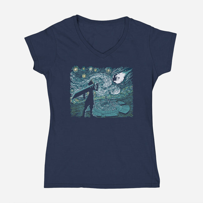 Starry Fantasy-womens v-neck tee-ddjvigo