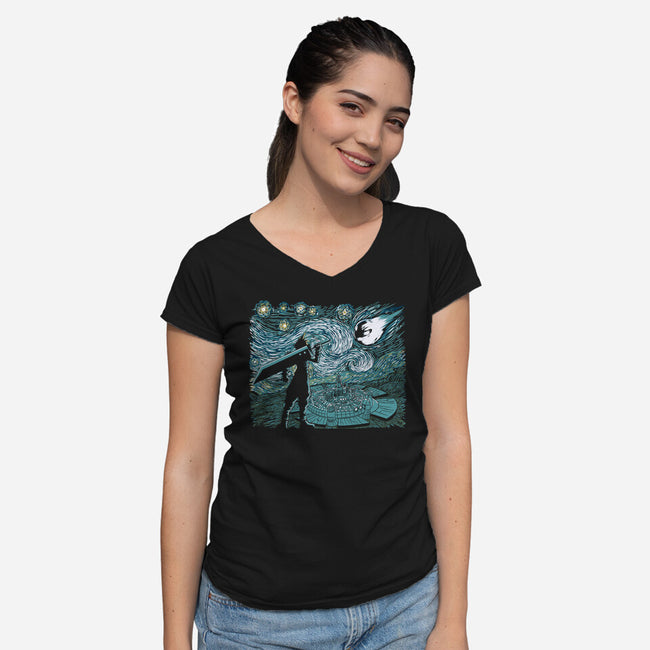 Starry Fantasy-womens v-neck tee-ddjvigo