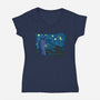 Starry Hobbiton-womens v-neck tee-ddjvigo