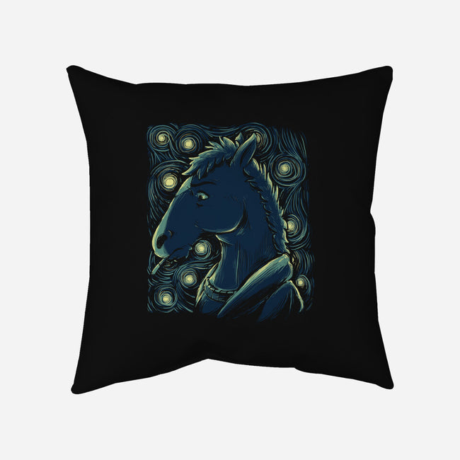Starry Horse-none removable cover w insert throw pillow-xMorfina