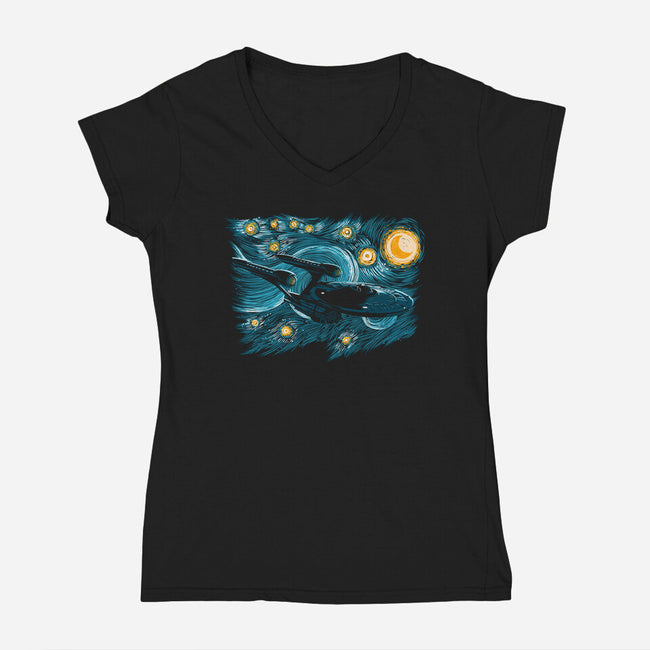 Starry Trek-womens v-neck tee-ddjvigo