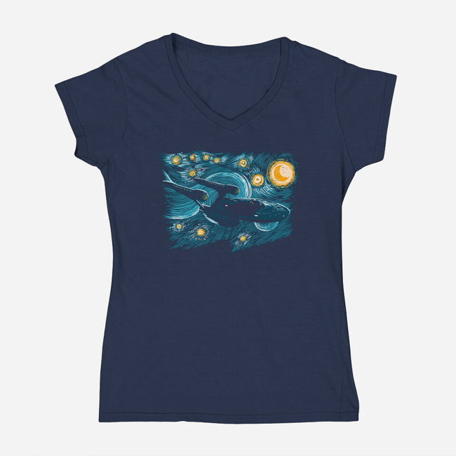 Starry Trek-womens v-neck tee-ddjvigo