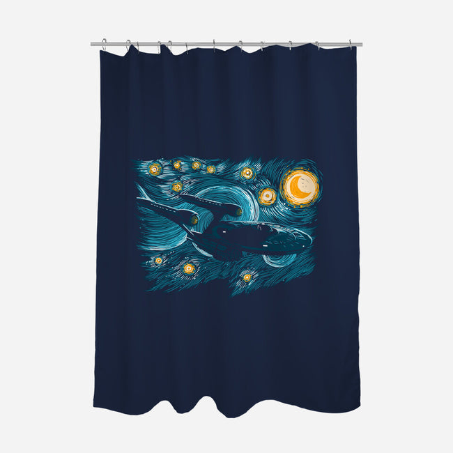 Starry Trek-none polyester shower curtain-ddjvigo