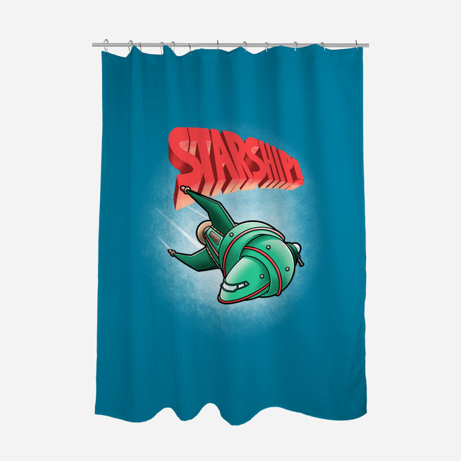 Starship-none polyester shower curtain-trheewood