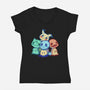 Starterkyus-womens v-neck tee-digitoonie