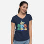 Starterkyus-womens v-neck tee-digitoonie