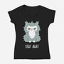 Stay Away-womens v-neck tee-freeminds